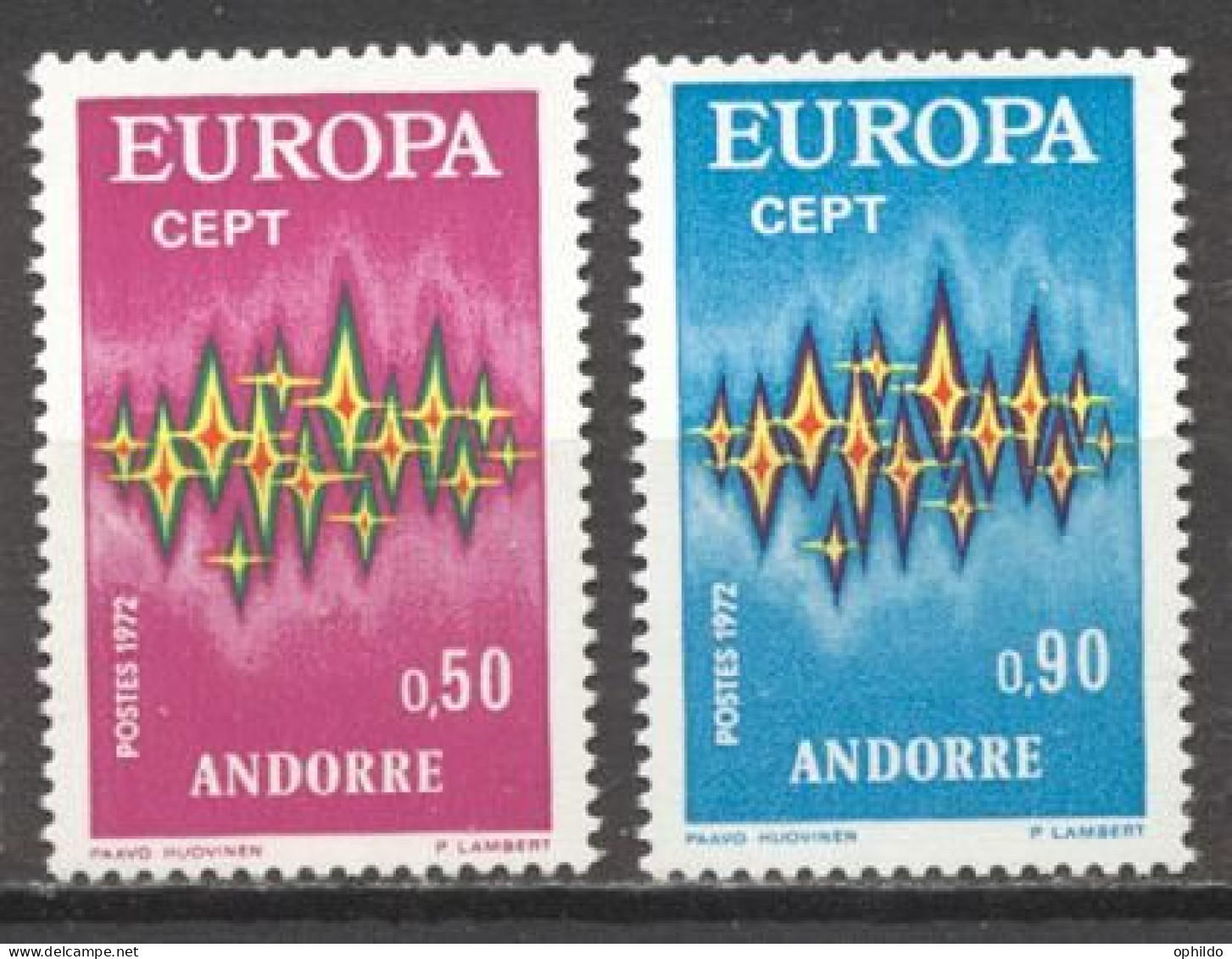 Europa 1972 Année Complete Sauf Andorre Espagnol * * TB - Années Complètes