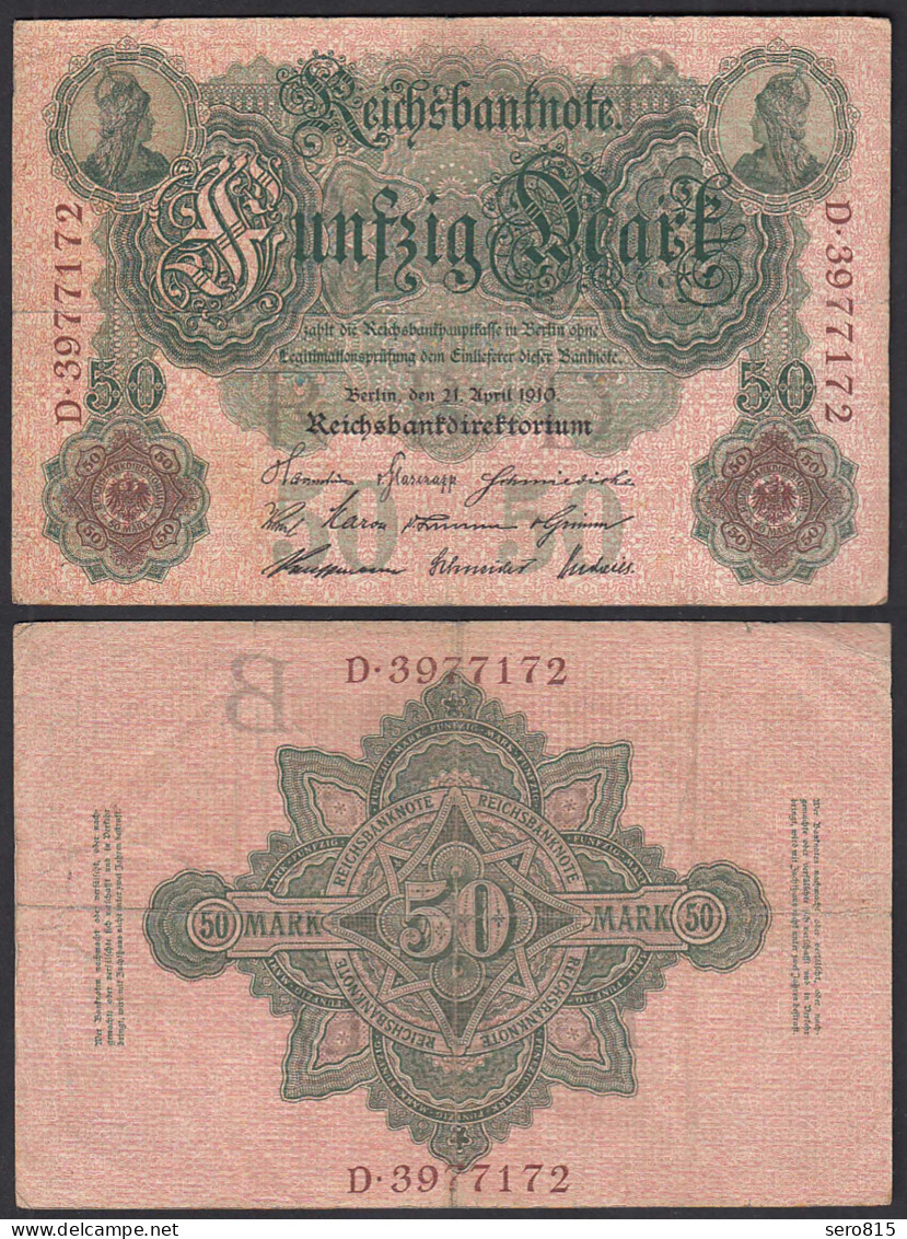 Reichsbanknote 50 Mark 1910 Ro 42 Pick 41 B/D  F (4)       (29487 - Other & Unclassified