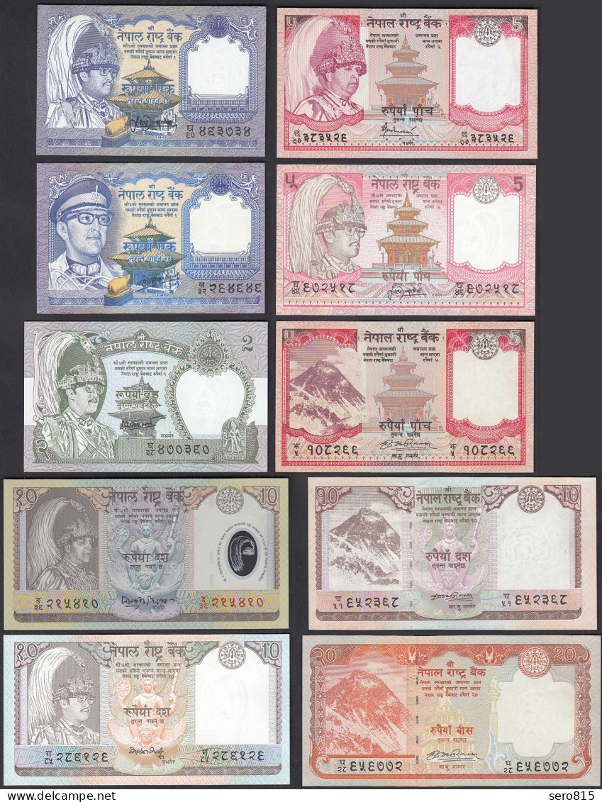 Nepal - 10 Stück Verschiedene Banknoten Bzw. Signaturen UNC (1)    (29523 - Autres - Asie