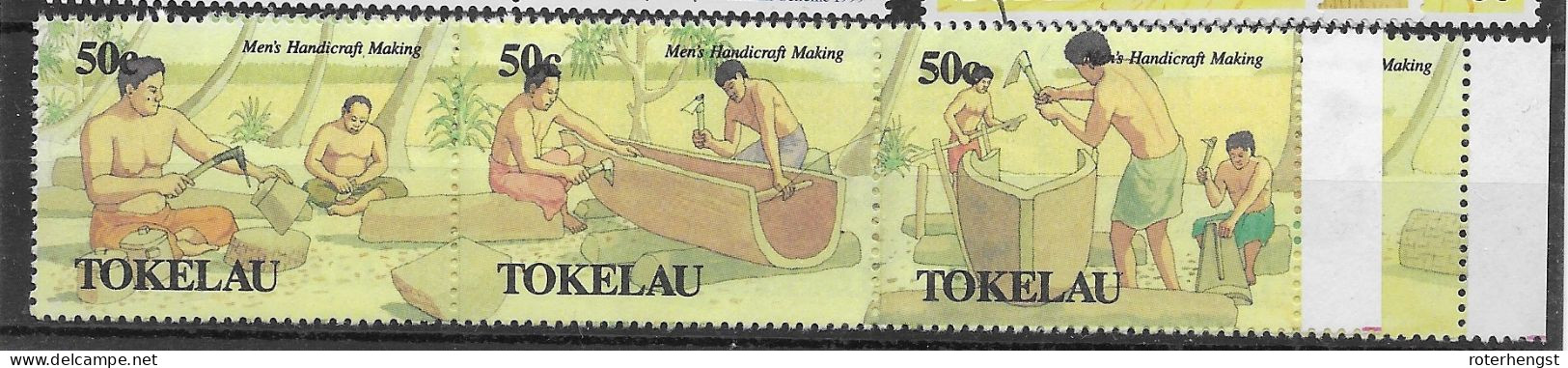 Tokelau Mnh ** 10 Euros 1990 (2 Stripes Of Three Stamps As Issued) - Tokelau