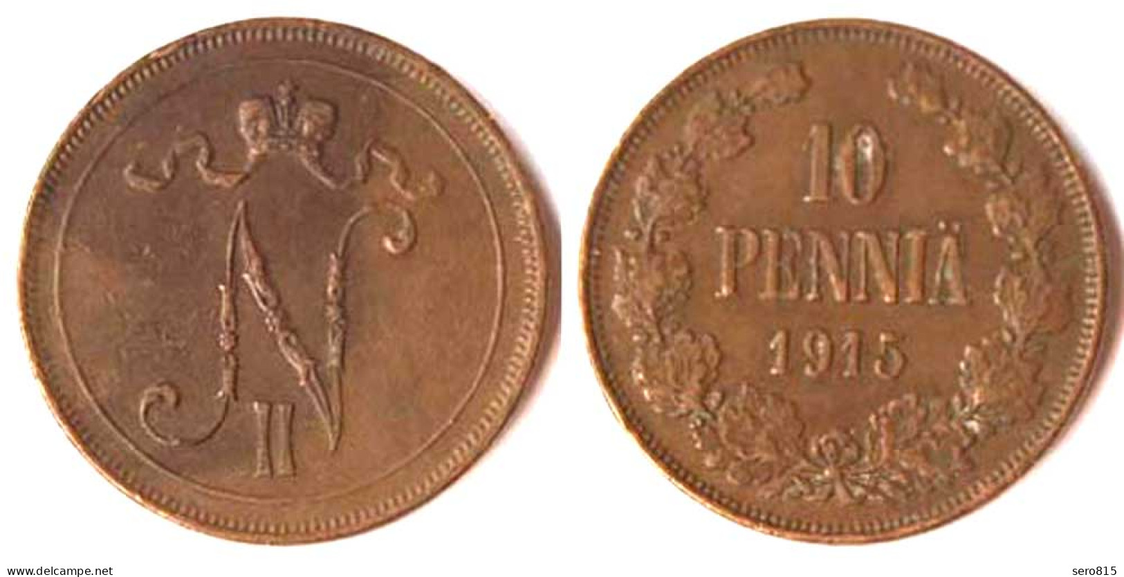 Finland - Finnland 10 Penniä Münze 1915 Nikolaus II.1894-1917   (074 - Finlandia