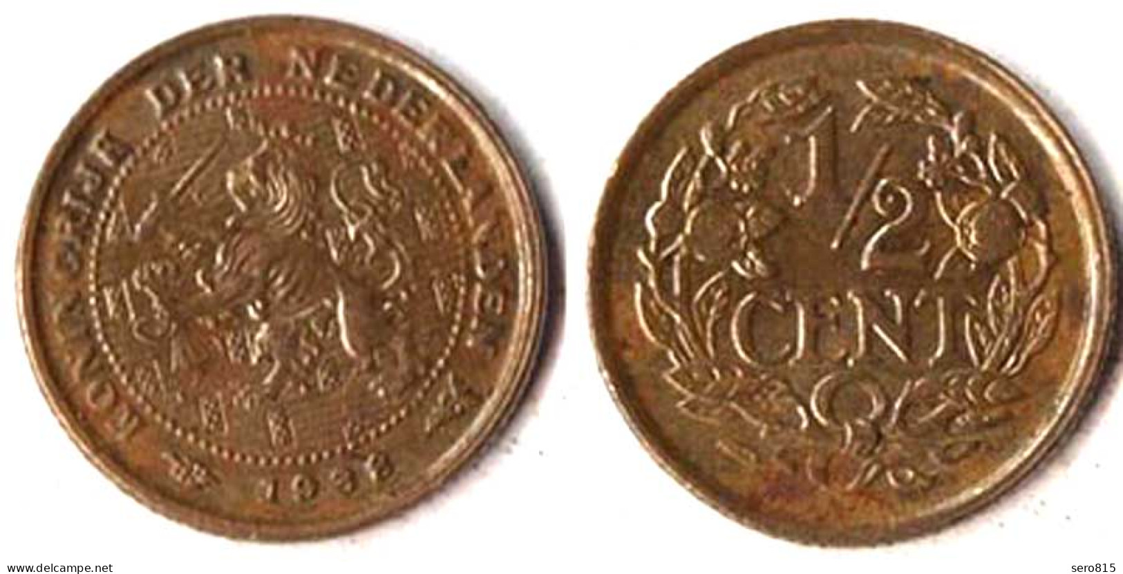 Niederlande - Netherlands - NEDERLAND 1/2 Cent Münze 1938     (084 - Sonstige & Ohne Zuordnung