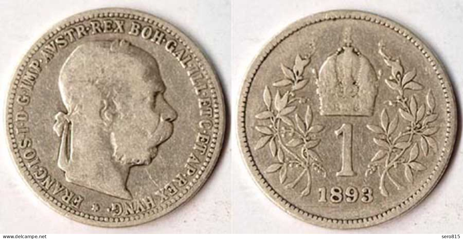 Österreich - Austria-Hungary 1 (Krone) Silber Münze 1893 Franz Joseph I.   (098 - Oesterreich