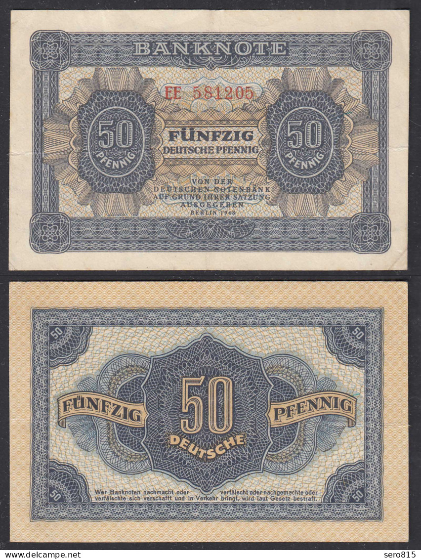 DDR 50 Pfennig 1948 Ro 339b VF (3) Serie EE     (28081 - Sonstige & Ohne Zuordnung