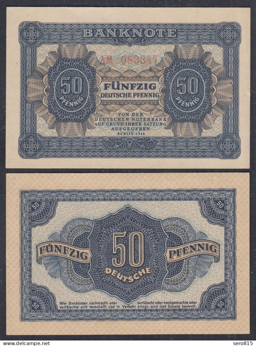 DDR 50 Pfennig 1948 Ro 339b AUNC (1-) Serie AM   (28080 - Other & Unclassified