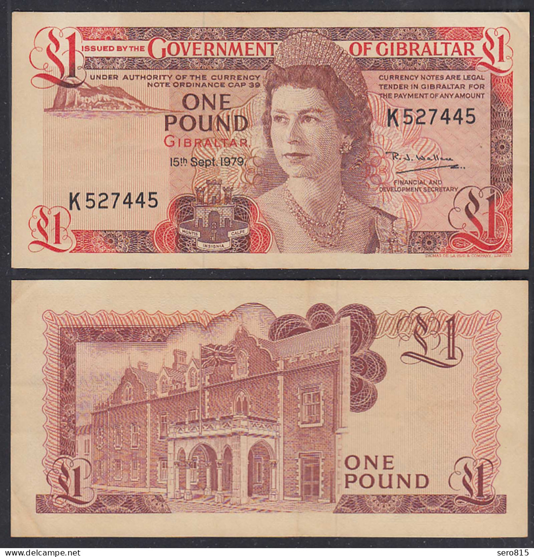 GIBRALTAR 1 Pound Banknotes 15.09.1979 Pick 20b XF (2)     (29453 - Gibilterra