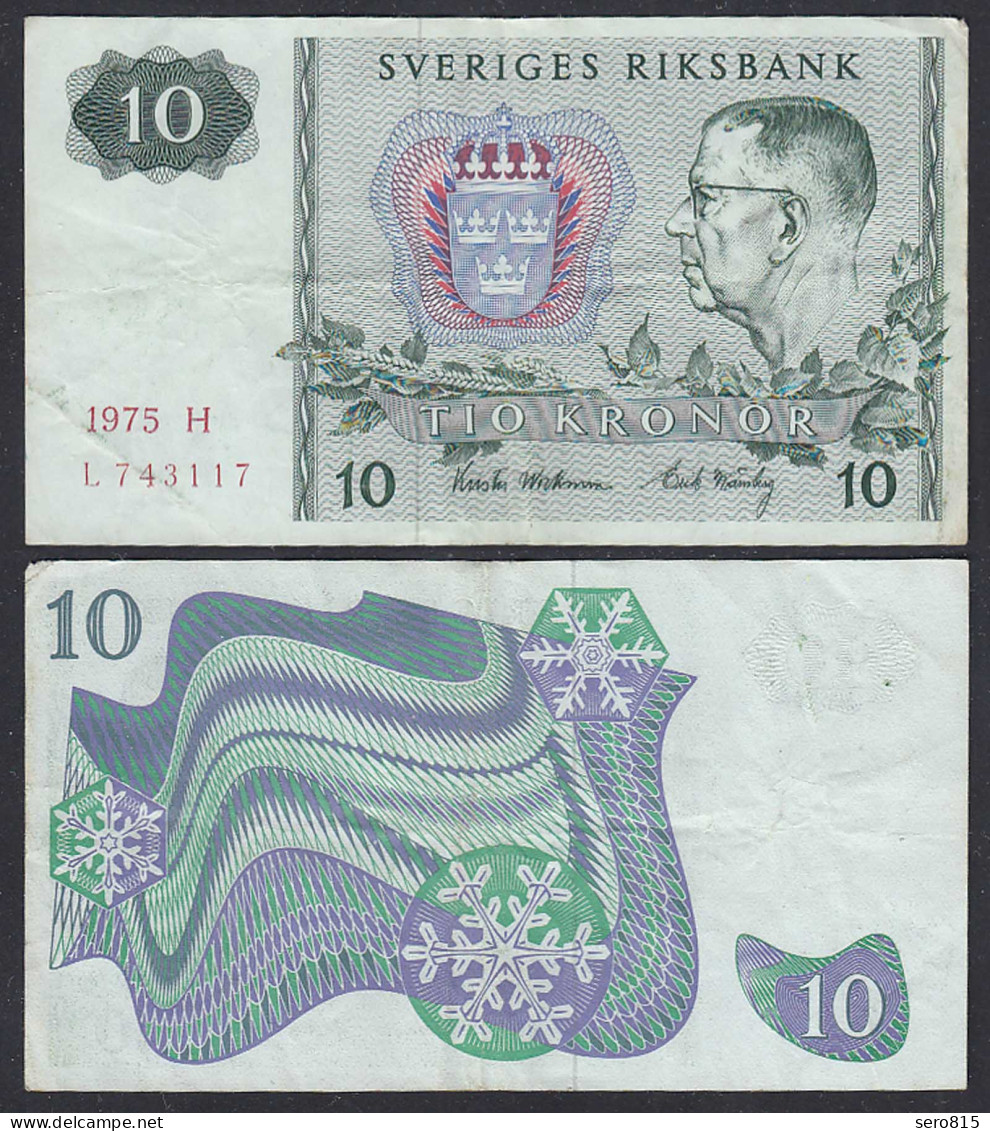 Schweden - Sweden 10 Kronor 1975 Pick 52c VF (3)  (29467 - Suède