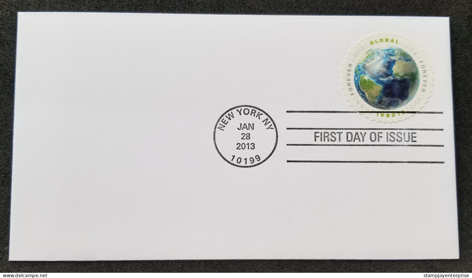 USA US Globe International Rate 2013 Earth (FDC) *odd Shape *unusual - Cartas & Documentos