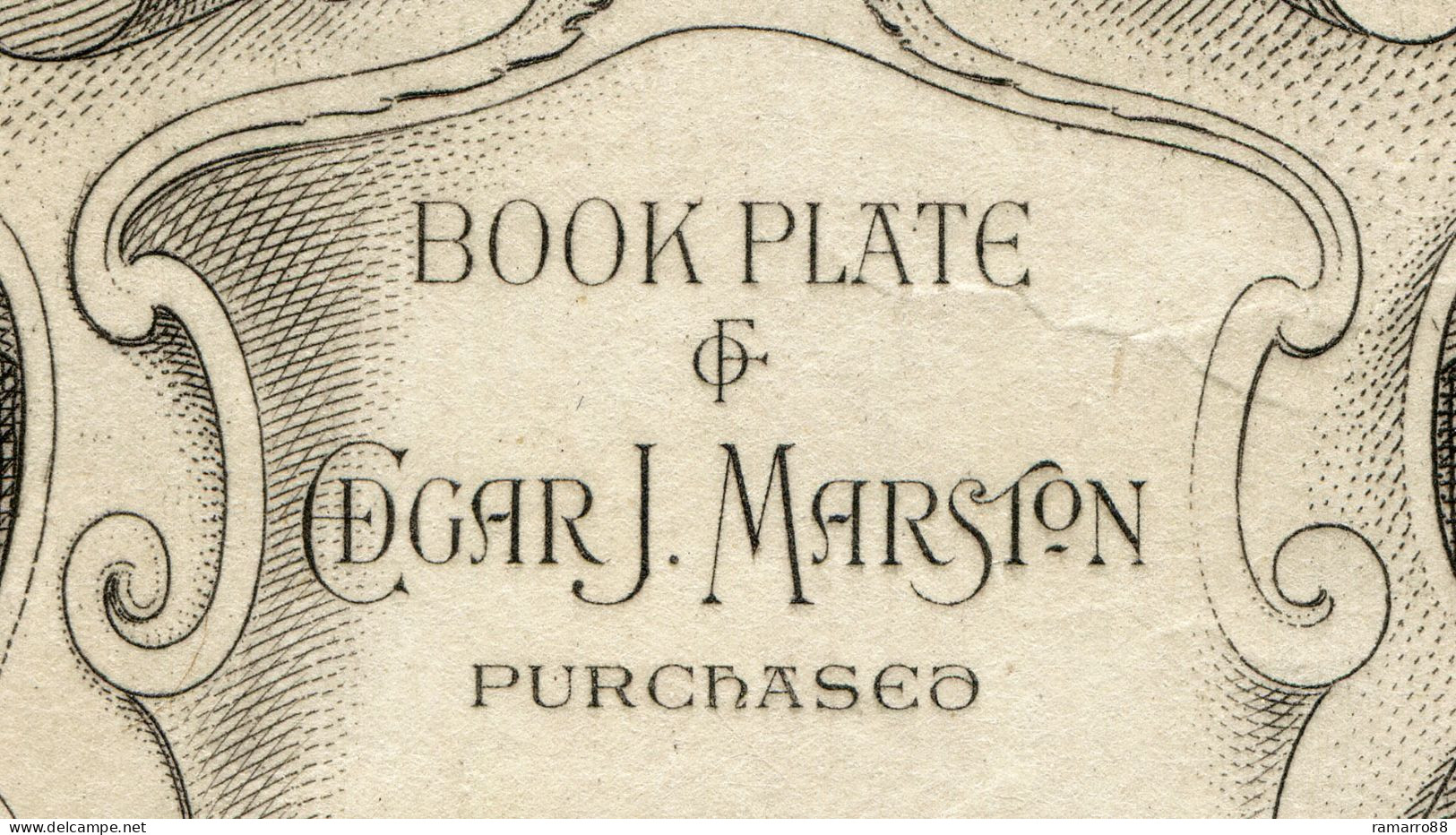 Ex Libris / Bookplate - Edgar J Marston - Intaglio Proof On Card Early 1900s - Ex-libris