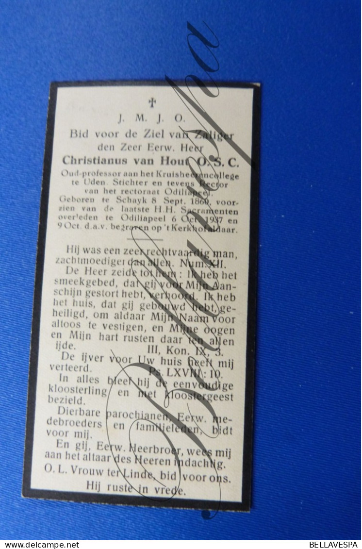 Christianus Van Hout Prof Kruisheer Schayk 1860-1937 Stichter Rector Odiliapeel - Obituary Notices