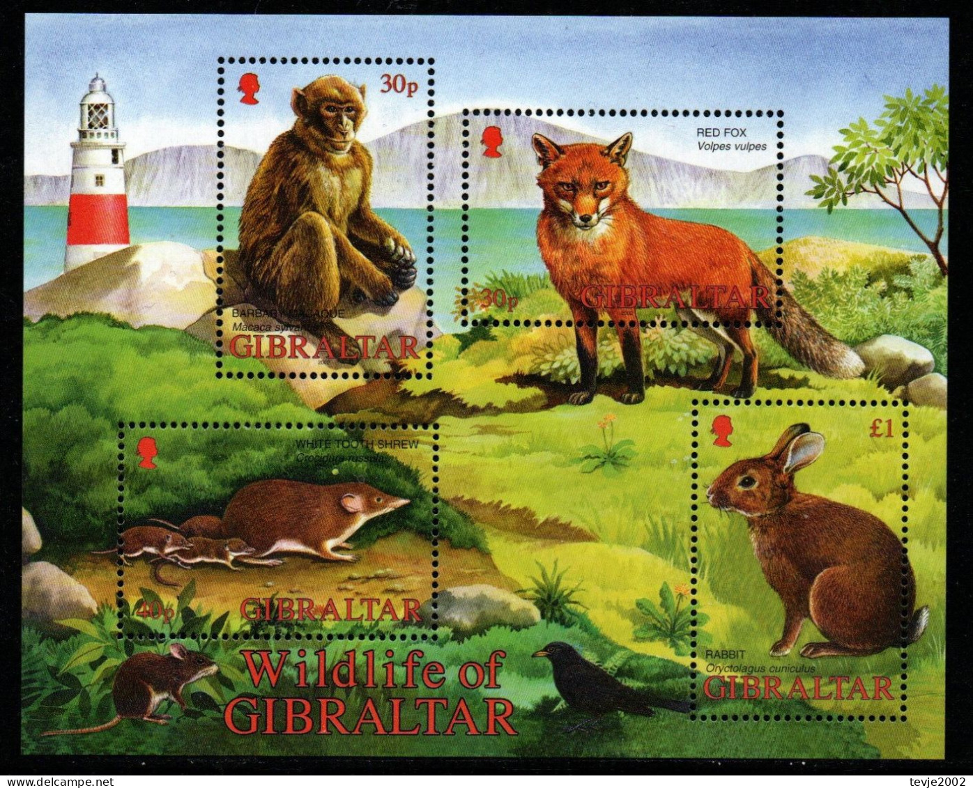 Gibraltar 2002 - Mi.Nr. Block 51 - Postfrisch MNH - Tiere Animals - Gibraltar