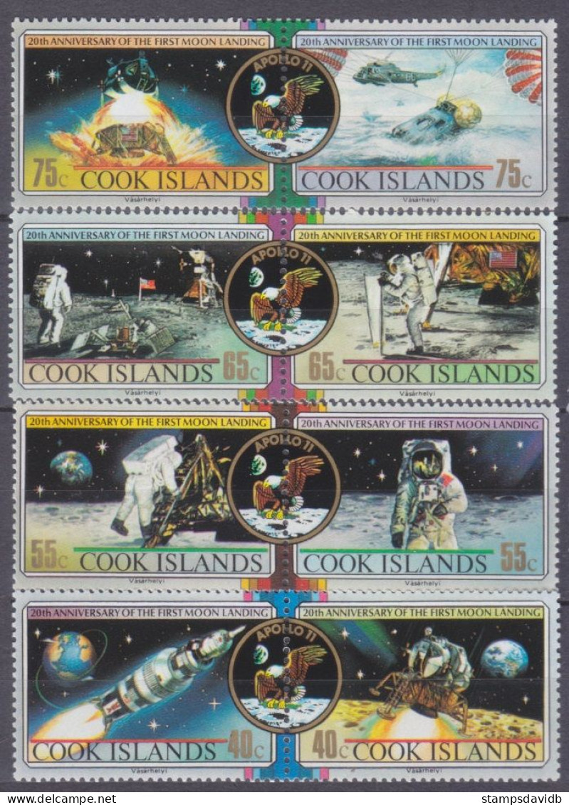 1989 Cook Islands 1269-1276Paar 20 Years Of Apollo 11 Moon Landing 18,00 € - Ozeanien