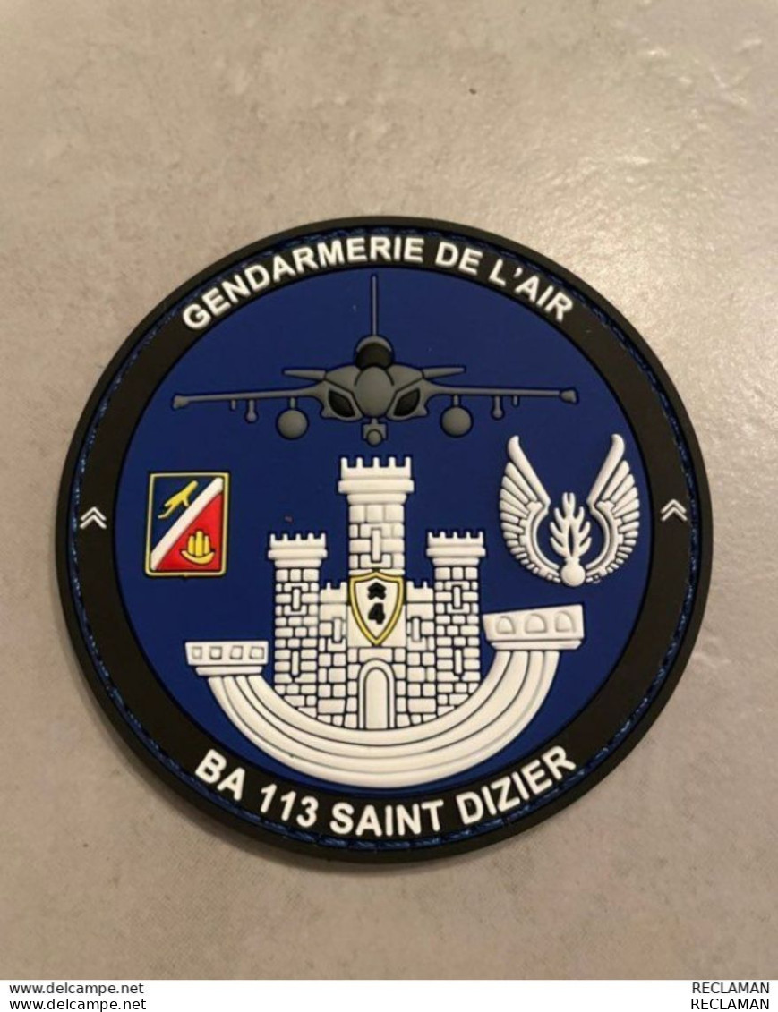 PATCH ECUSSON RONDACHE Collection PVC 3D GENDARMERIE DE L'AIR BA113 ST DIZIER - Politie & Rijkswacht