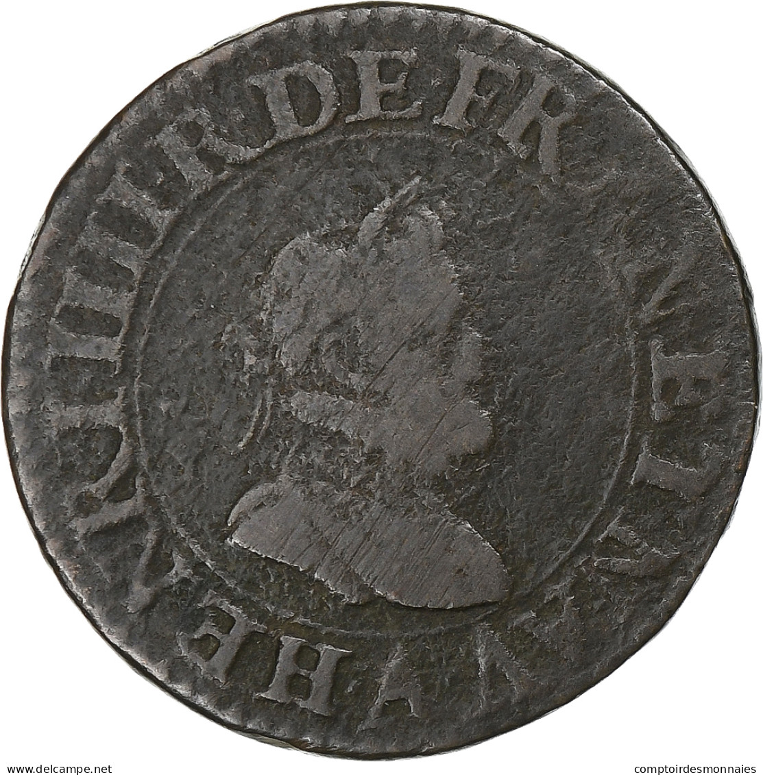 France, Henri IV, Double Tournois, 1606, Paris, Cuivre, TB, Gadoury:538 - 1589-1610 Henri IV Le Vert-Galant