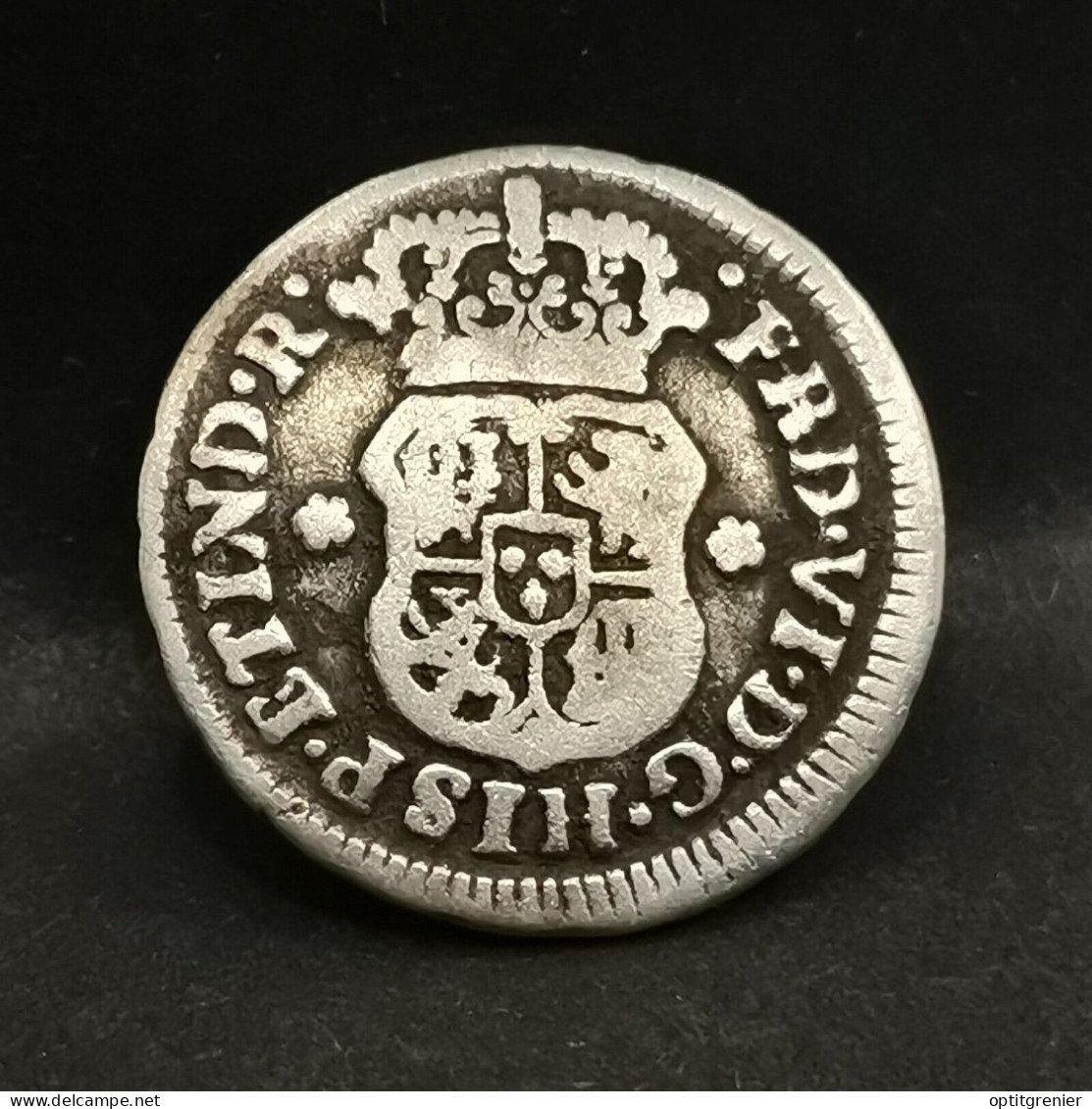 1/2 REAL ARGENT MEXICO 1750 FERNADO VI COLONIALE MEXIQUE / NOUVELLE ESPAGNE - México