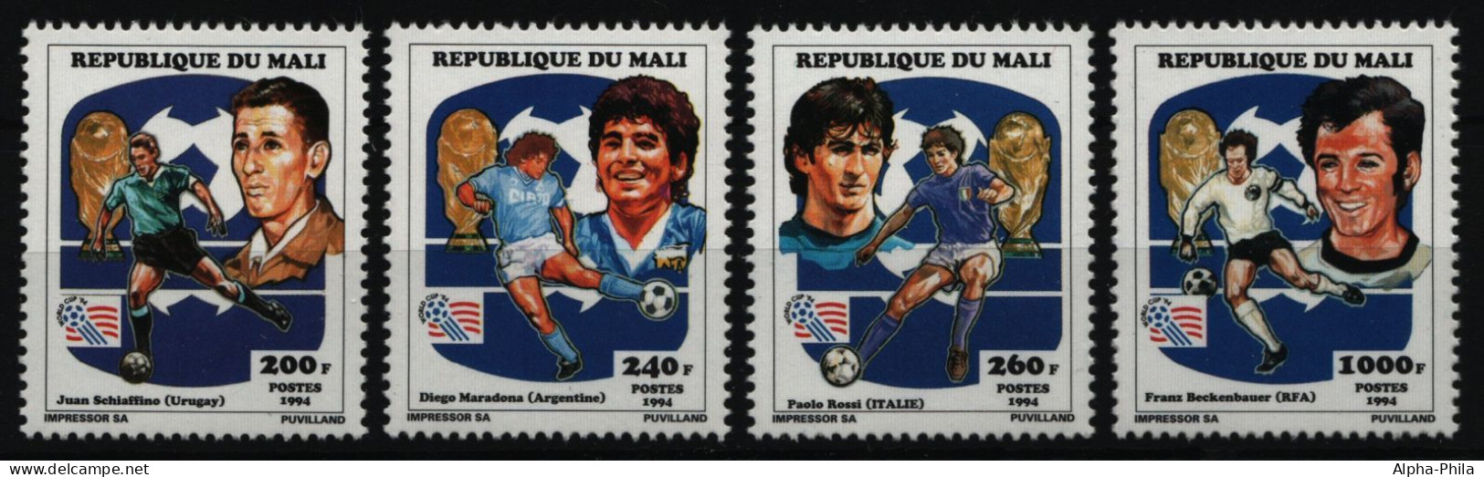 Mali 1994 - Mi-Nr. 1196-1199 A ** - MNH - Fußball / Soccer - Mali (1959-...)