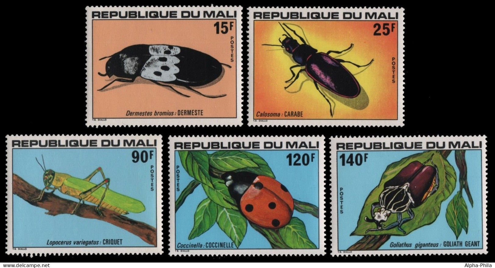 Mali 1978 - Mi-Nr. 648-652 ** - MNH - Insekten / Insects - Mali (1959-...)