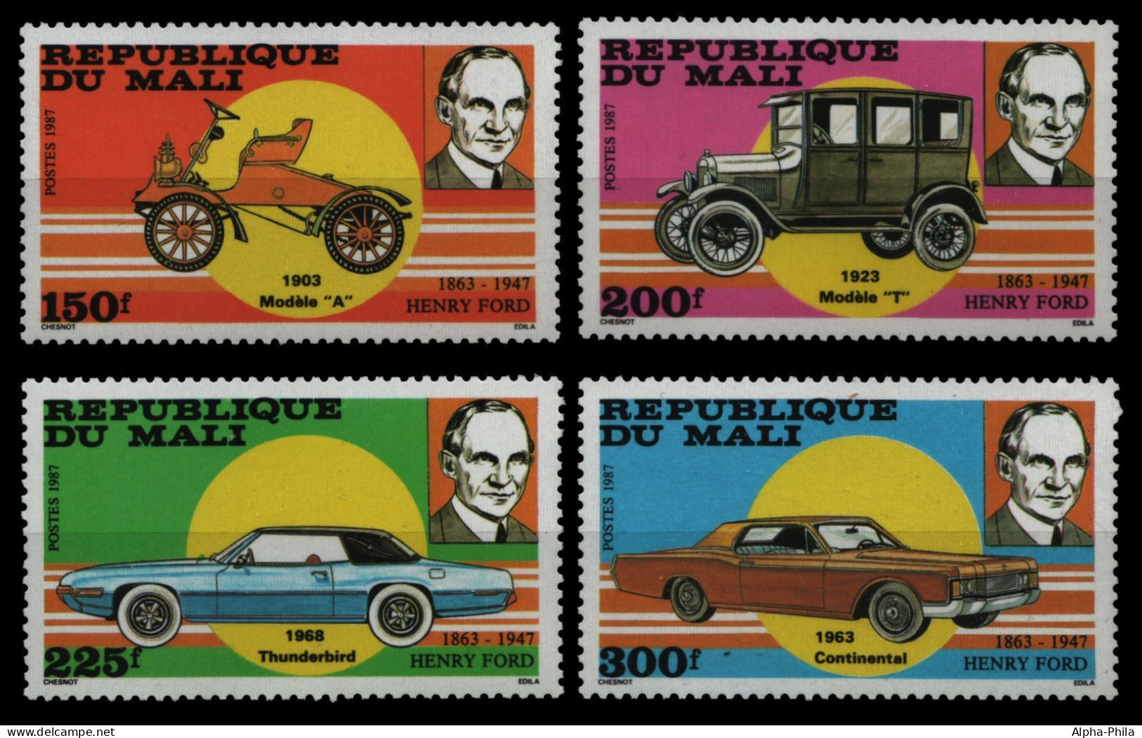 Mali 1986 - Mi-Nr. 1089-1092 ** - MNH - Autos / Cars - Malí (1959-...)