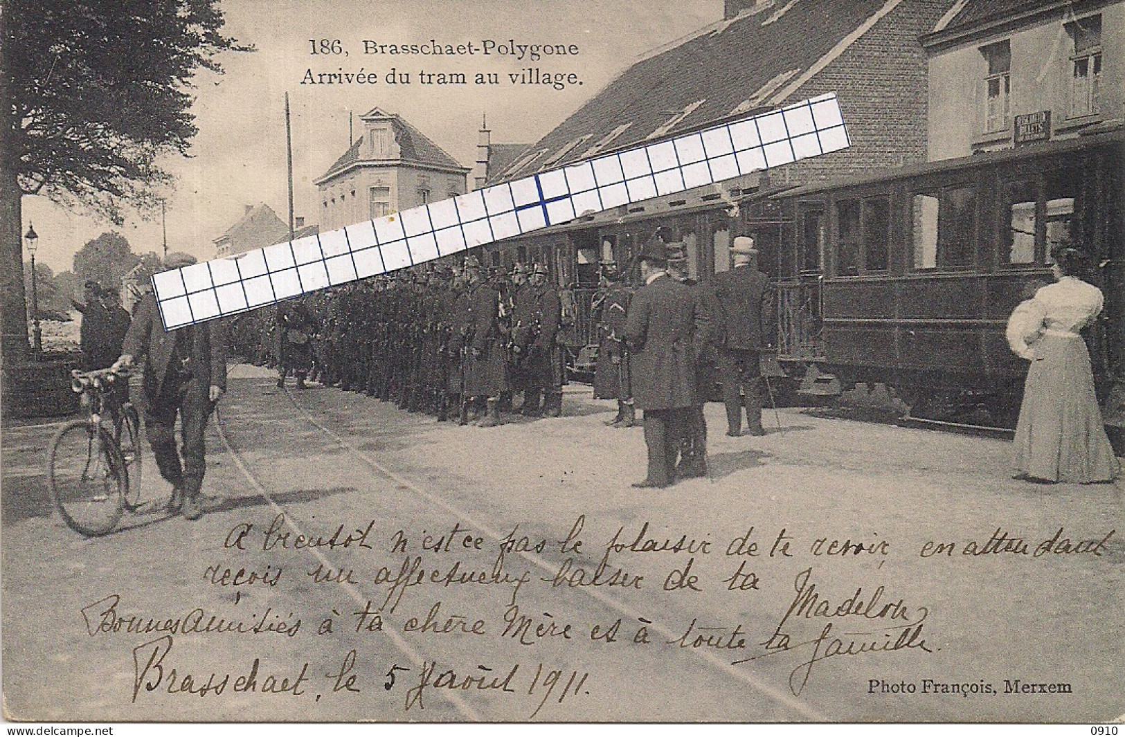 BRASSCHAET POLYGONE"ARRIVEE DU TRAM A VAPEUR AU VILLAGE-AANKOMST STOOMTRAM"PHOTO FRANCOIS - Brasschaat