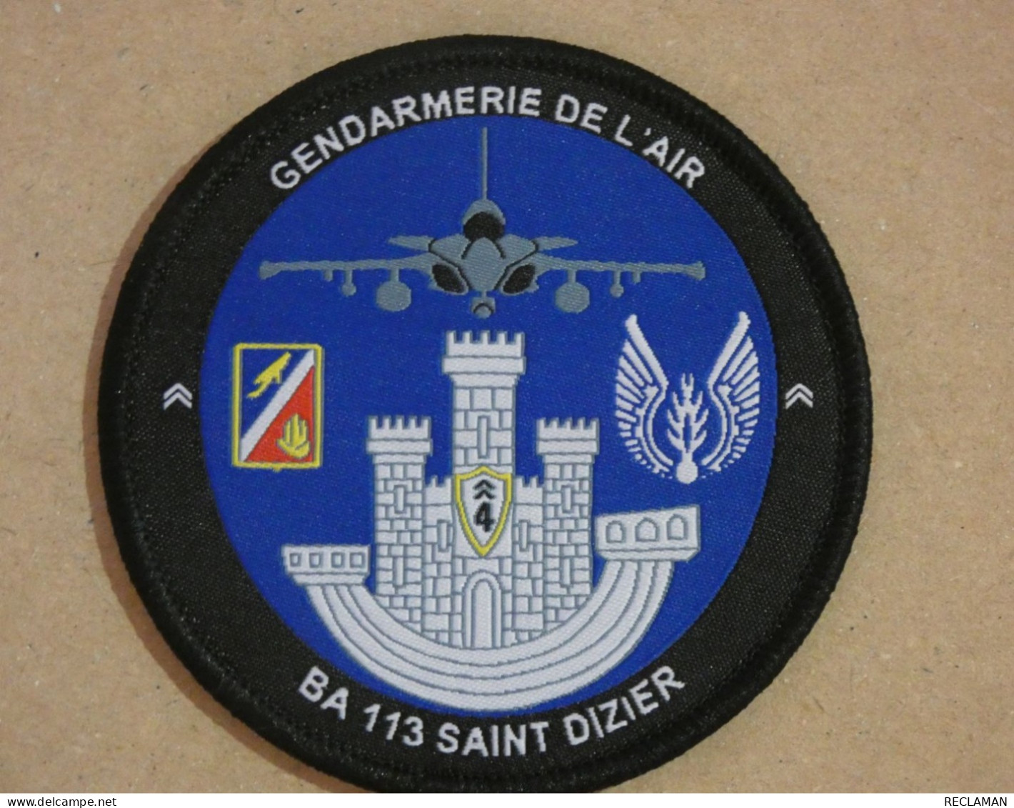 PATCH ECUSSON RONDACHE Collection Tissus GENDARMERIE DE L'AIR BA113 ST DIZIER - Polizei