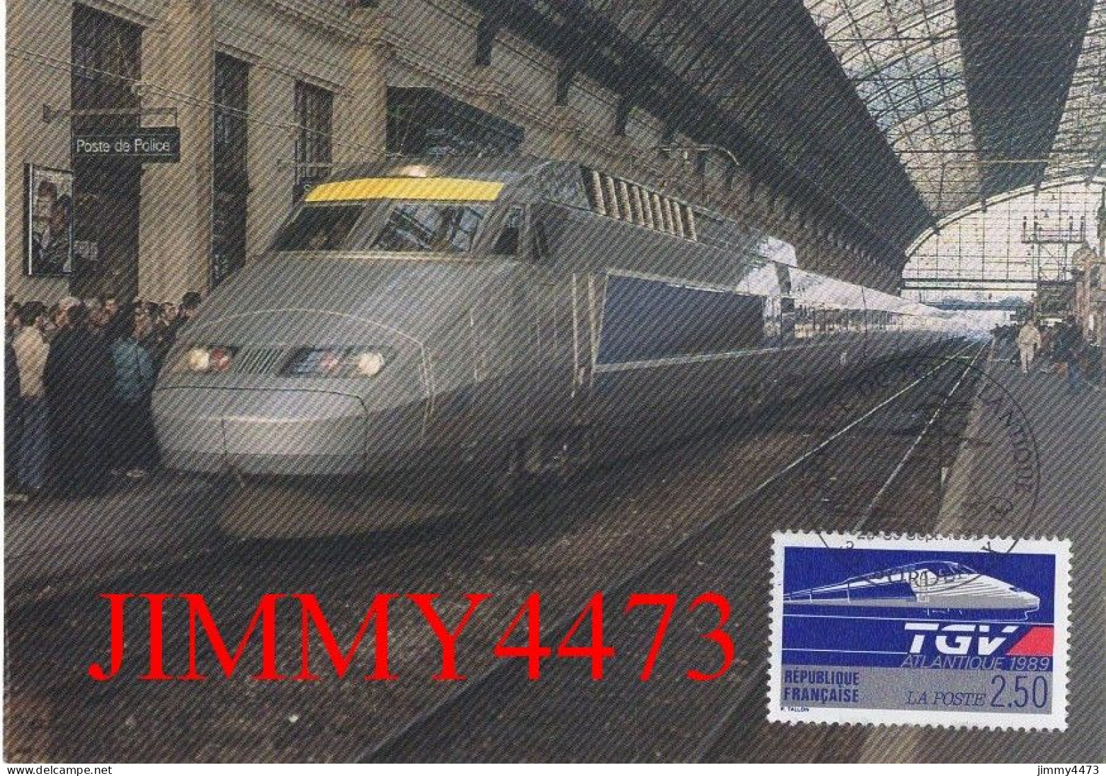 CPM - TGV ATLANTIQUE EN GARE SAINT-JEAN A BORDEAUX - Photo Daniel DUFAU - Edit Amicale Des Philatélistes PTT D'Aquitaine - Gares - Avec Trains