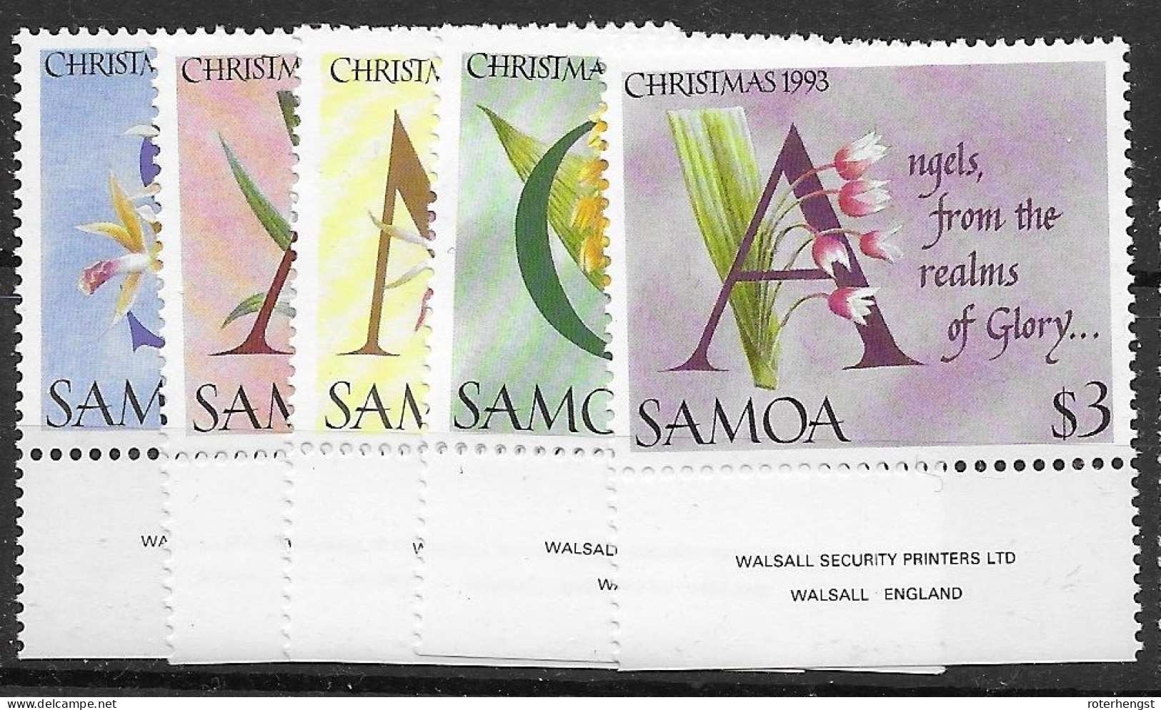 Samoa Set Mnh ** 1993 8 Euros Flowers - Samoa