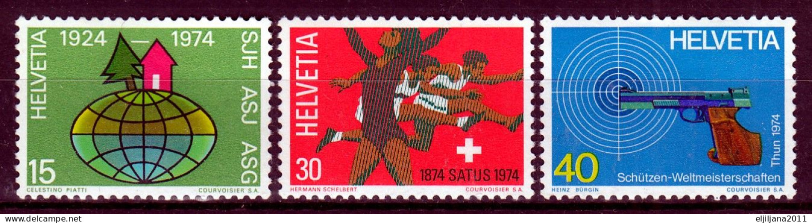 Switzerland / Helvetia / Schweiz / Suisse 1974 ⁕ Annual Events / Jahresereignisse Mi.1039-1041 ⁕ 3v MNH - Neufs
