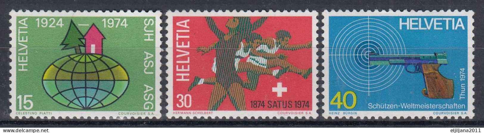 Switzerland / Helvetia / Schweiz / Suisse 1974 ⁕ Annual Events / Jahresereignisse Mi.1039-1041 ⁕ 3v MNH - Neufs