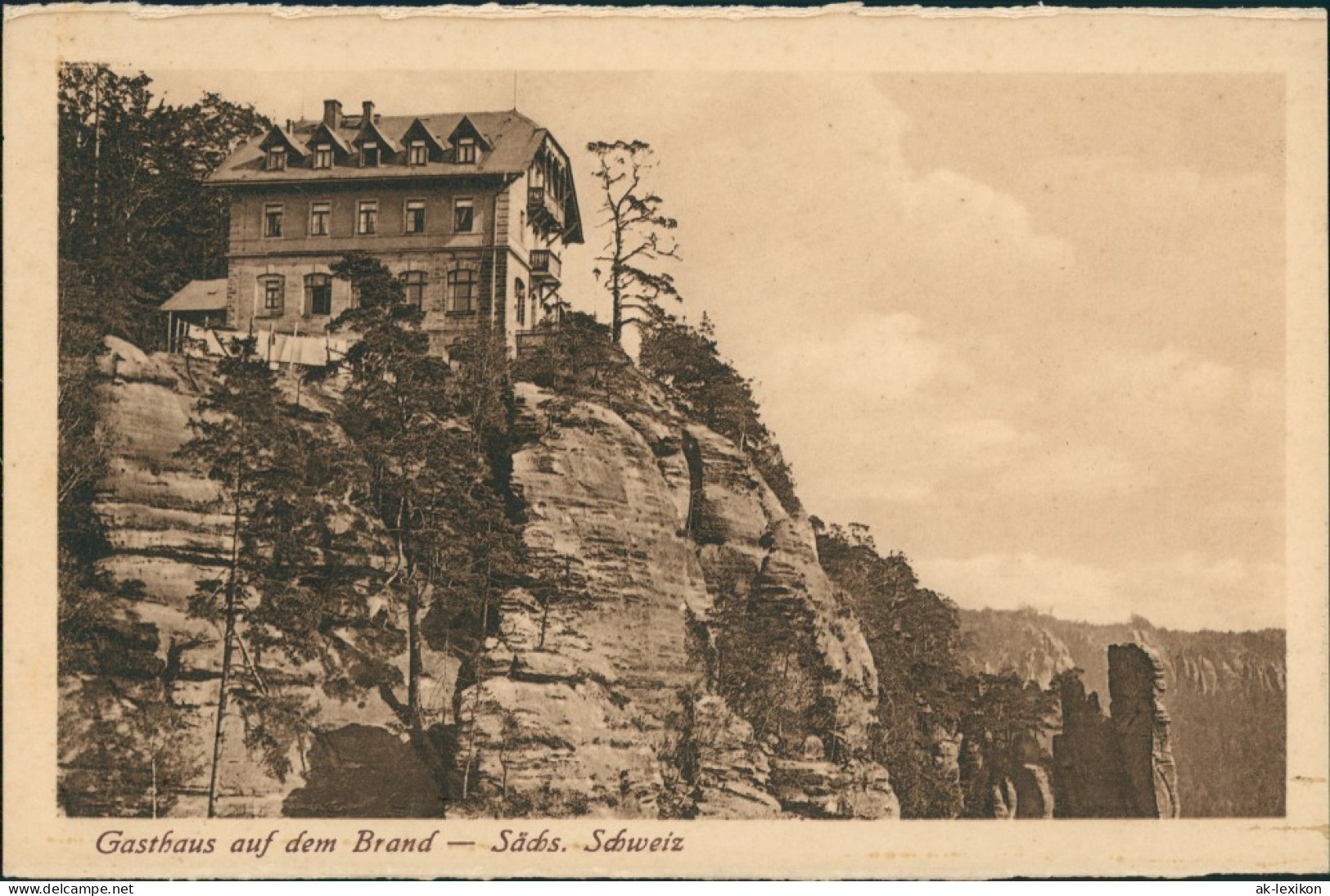Ansichtskarte Hohnstein (Sächs. Schweiz) Berggaststätte Brand Baude 1928 - Hohnstein (Sächs. Schweiz)