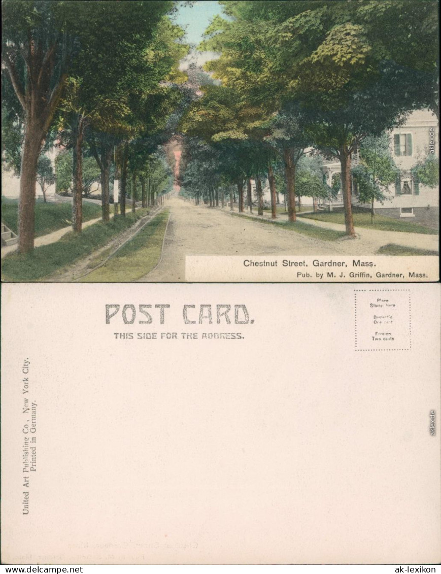 Ansichtskarte Gardner Massachusetts Chestnut Street 1909  - Other & Unclassified