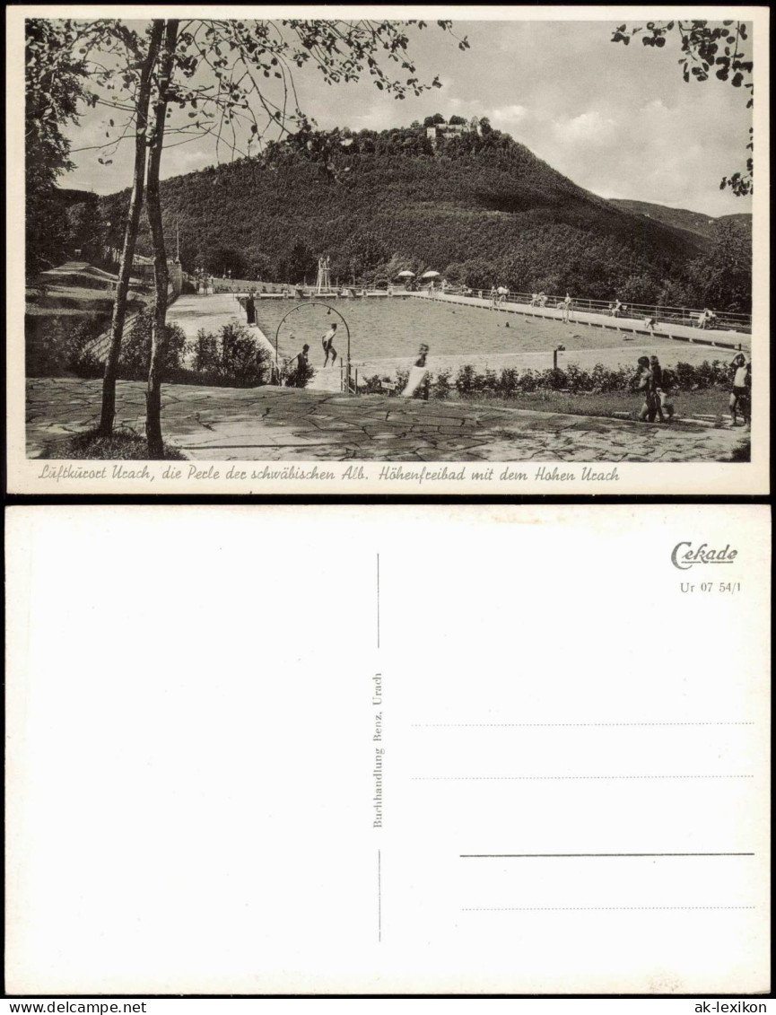 Ansichtskarte Bad Urach Höhenfreibad Mit Hohen Urach 1954 - Bad Urach