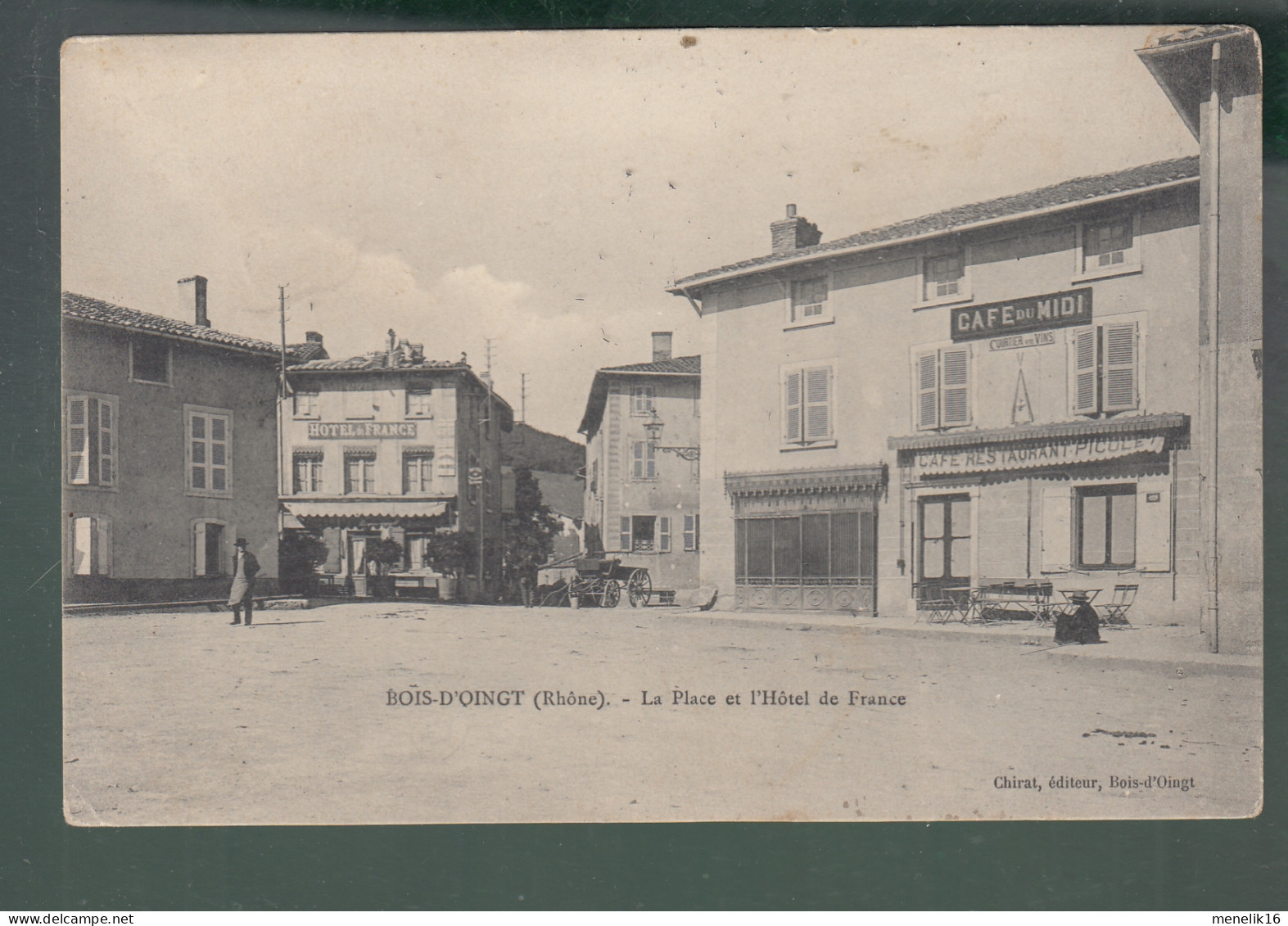 CP - 69 - Bois-d'Ouingt - Place - Hôtel De France - Le Bois D'Oingt