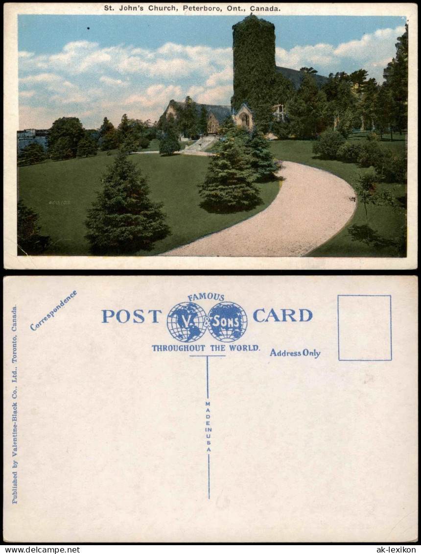 Postcard Peterboro St. John's Church, Peterboro, Ontario, Canada 1930 - Other & Unclassified