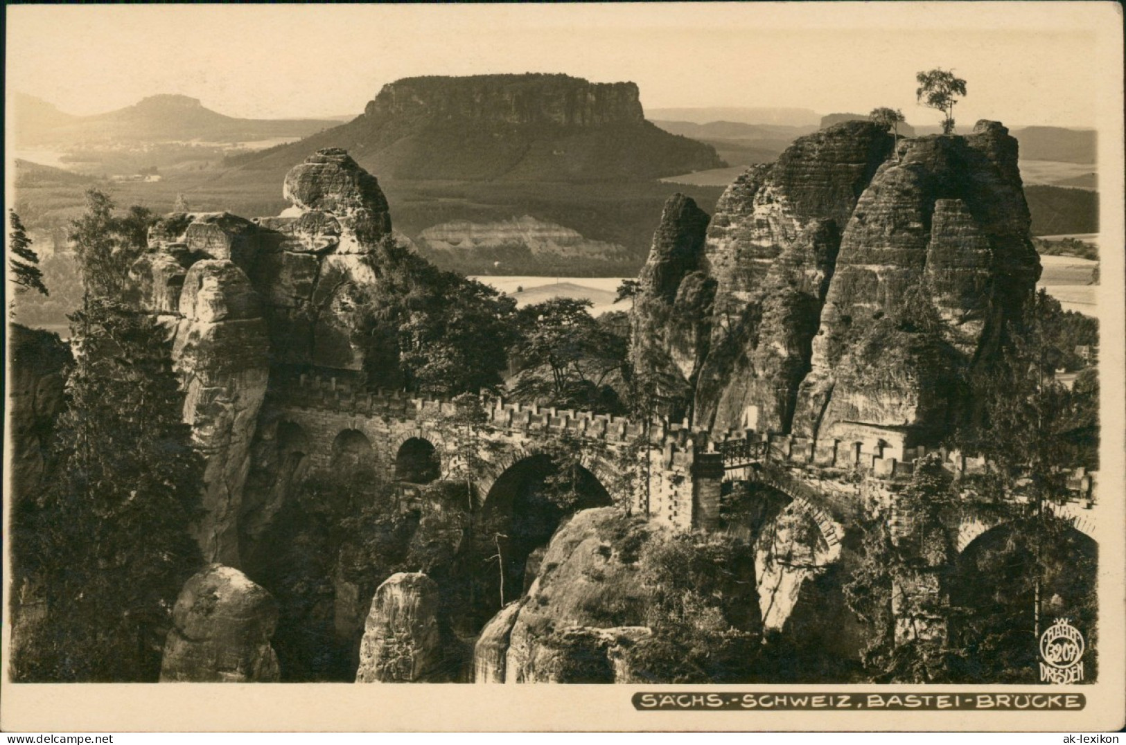 Rathen Sächsische Schweiz BASTEI-BRÜCKE (Walter Hahn Foto-AK) 1940 Walter Hahn: - Rathen