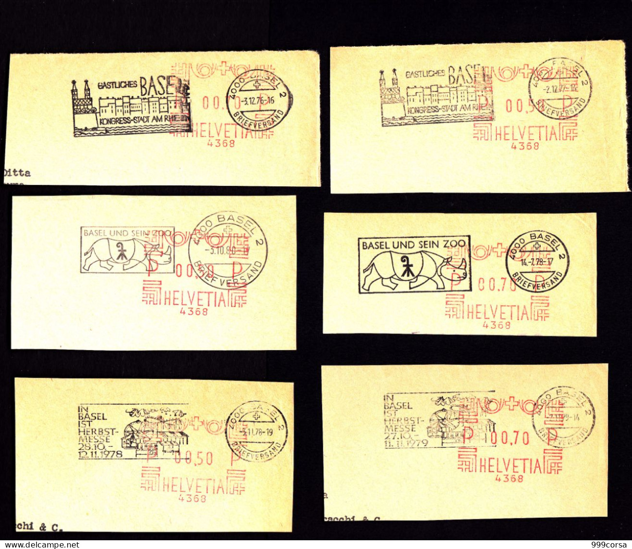 Svizzera, F.Parisi, ZFL, Schweizer Qualitat, Basel, Targhette Su A.m.,Basel Und Sein Zoo Targhette Diverse(DZ) - Postage Meters