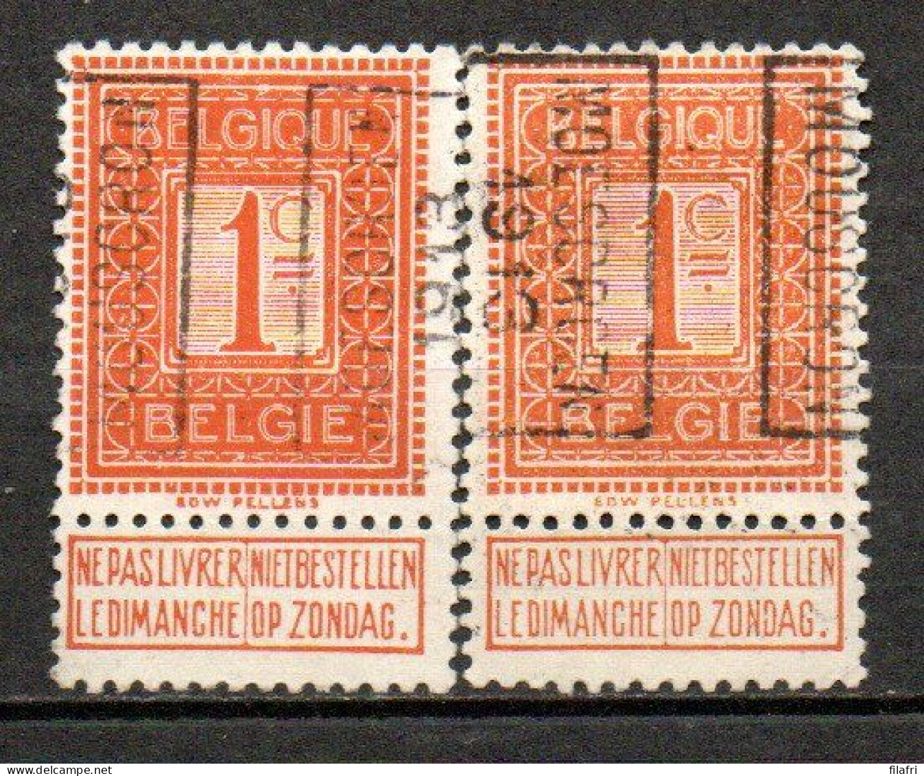 2170 Voorafstempeling Op Nr 108 - MOESCRON 1913 MOUSCRON - Positie A & B - Roller Precancels 1910-19