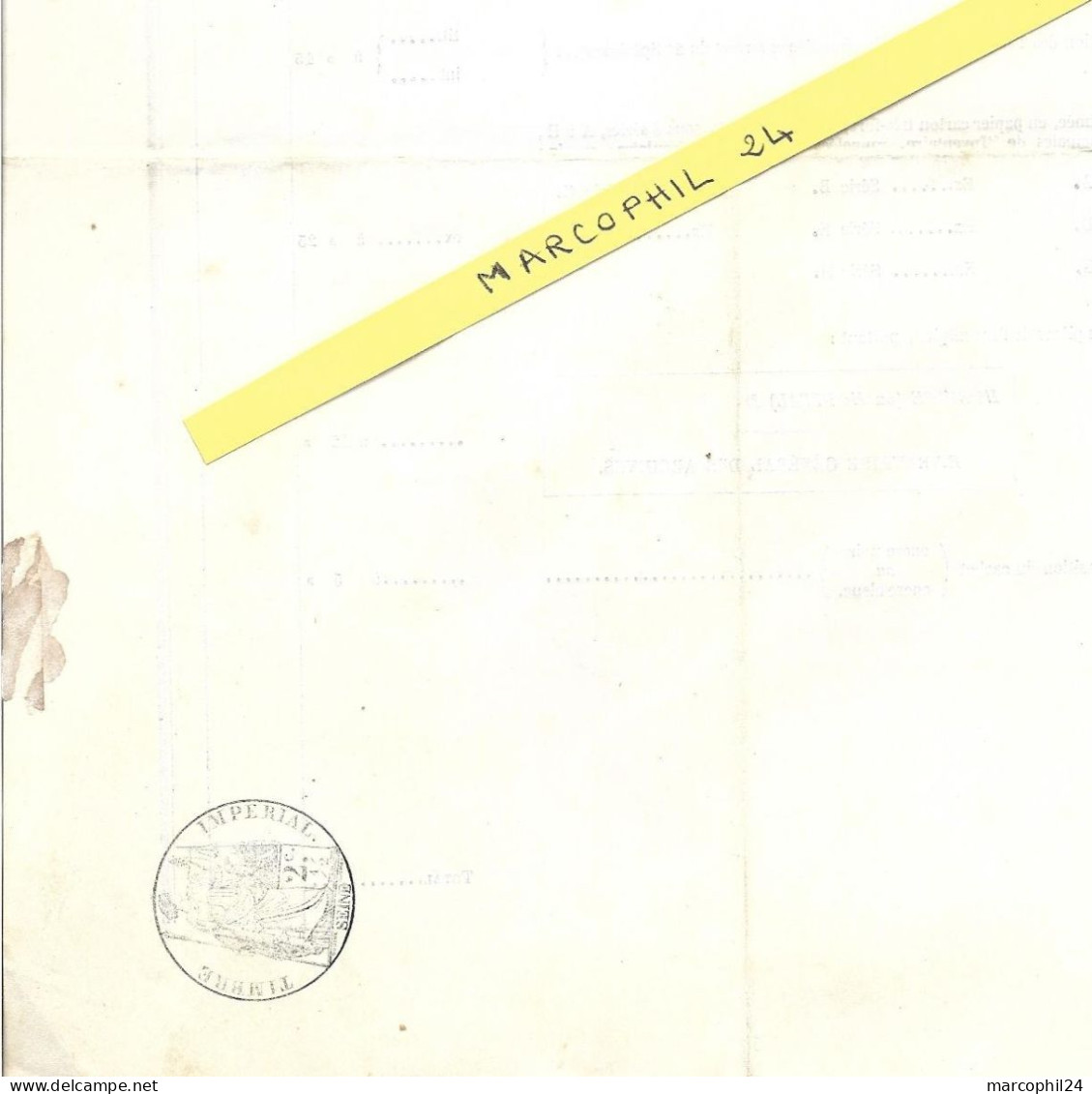 IMPRIMERIE Administrative D'Ad. MOESSARD Et JOUSSET - PARIS - 1854 - 2 Feuilles Avec TIMBRE IMPERIAL Seine 2 C - Imprenta & Papelería