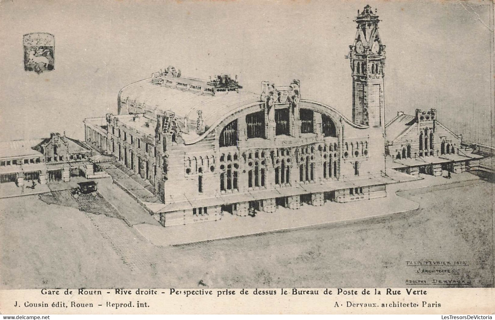 FRANCE - Rouen - Gare De Rouen - Rive Droite - Perspective Prise De Dessus Le Bureau De Poste - Carte Postale Ancienne - Rouen