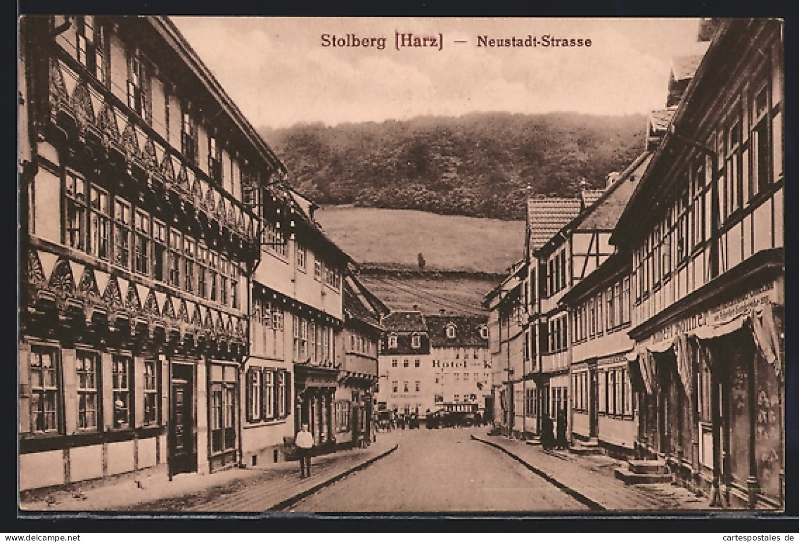 AK Stolberg /Harz, Neustadt-Strasse Mit Geschäft  - Stolberg (Harz)