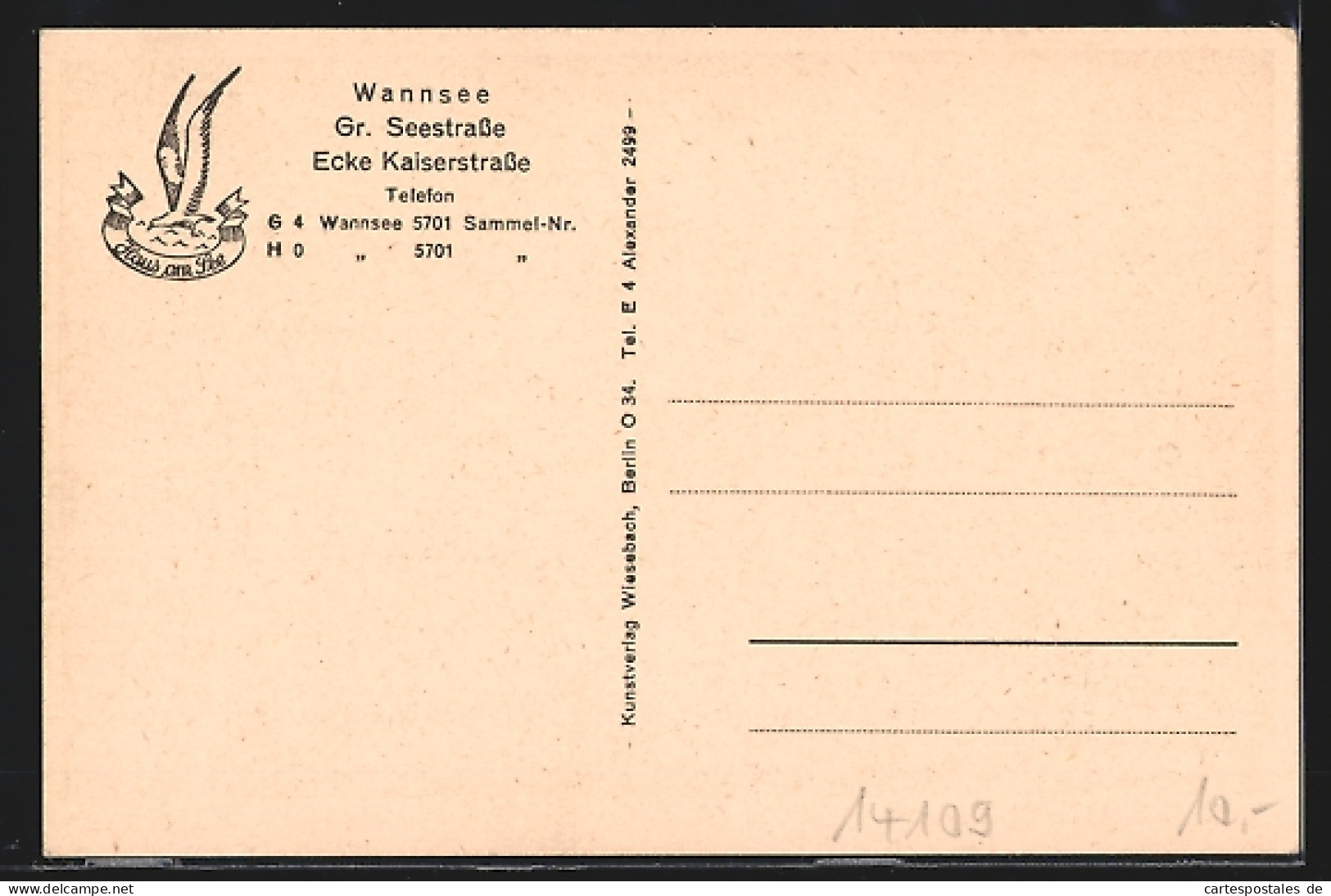 AK Berlin-Wannsee, Haus Am See, Parkwiese  - Wannsee