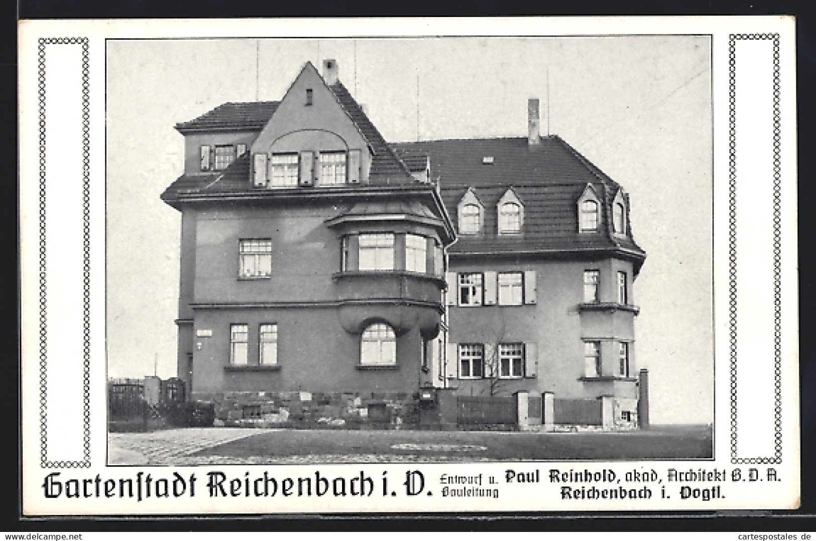AK Reichenbach I. V., Villa Paul Reinhold, Akad. Architekt  - Reichenbach I. Vogtl.