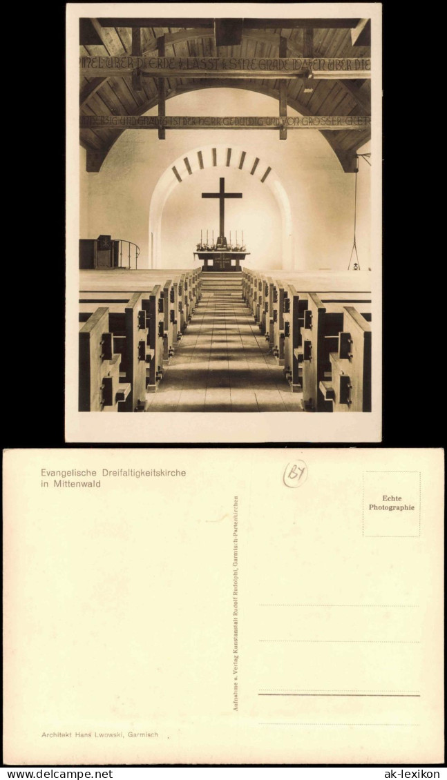 Ansichtskarte Mittenwald Evangelische Dreifaltigkeitskirche 1950 - Mittenwald