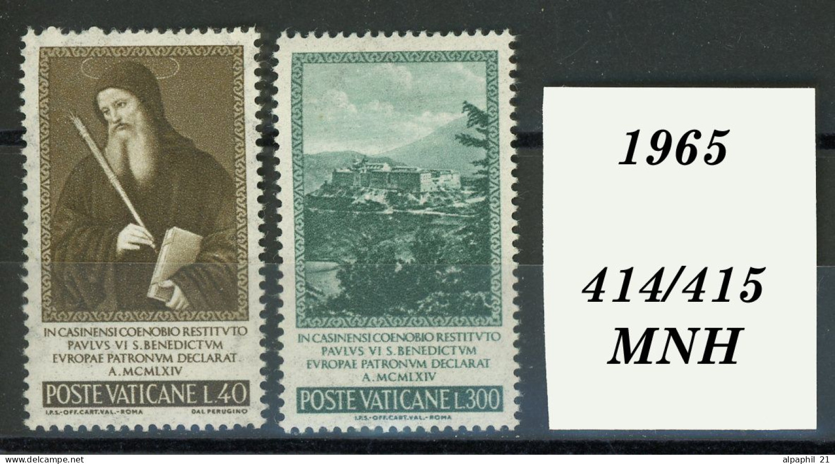 Città Del Vaticano: Polyptych Of St. Peter (St Benedict) By Le Perugin, 1965 - Unused Stamps