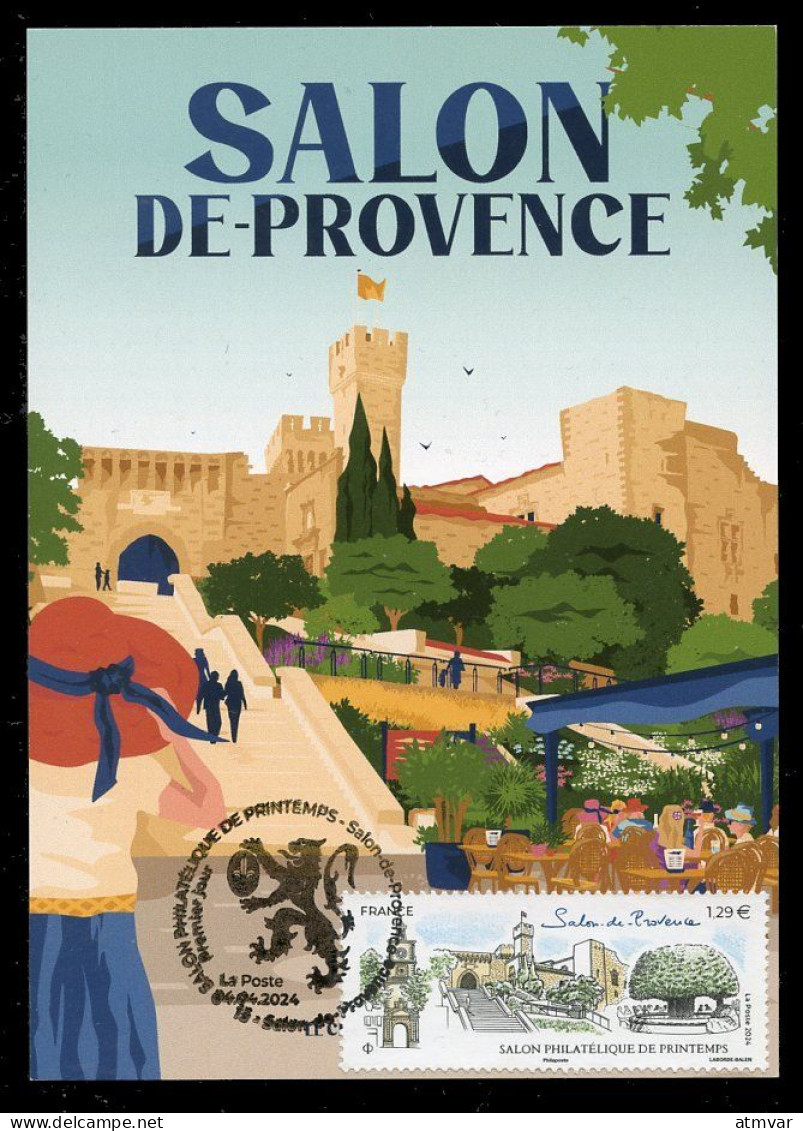 FRANCE (2024) Carte Maximum Card - Salon Philatélique De Printemps Salon-de-Provence - Château De L'Empéri, Blason - 2020-…