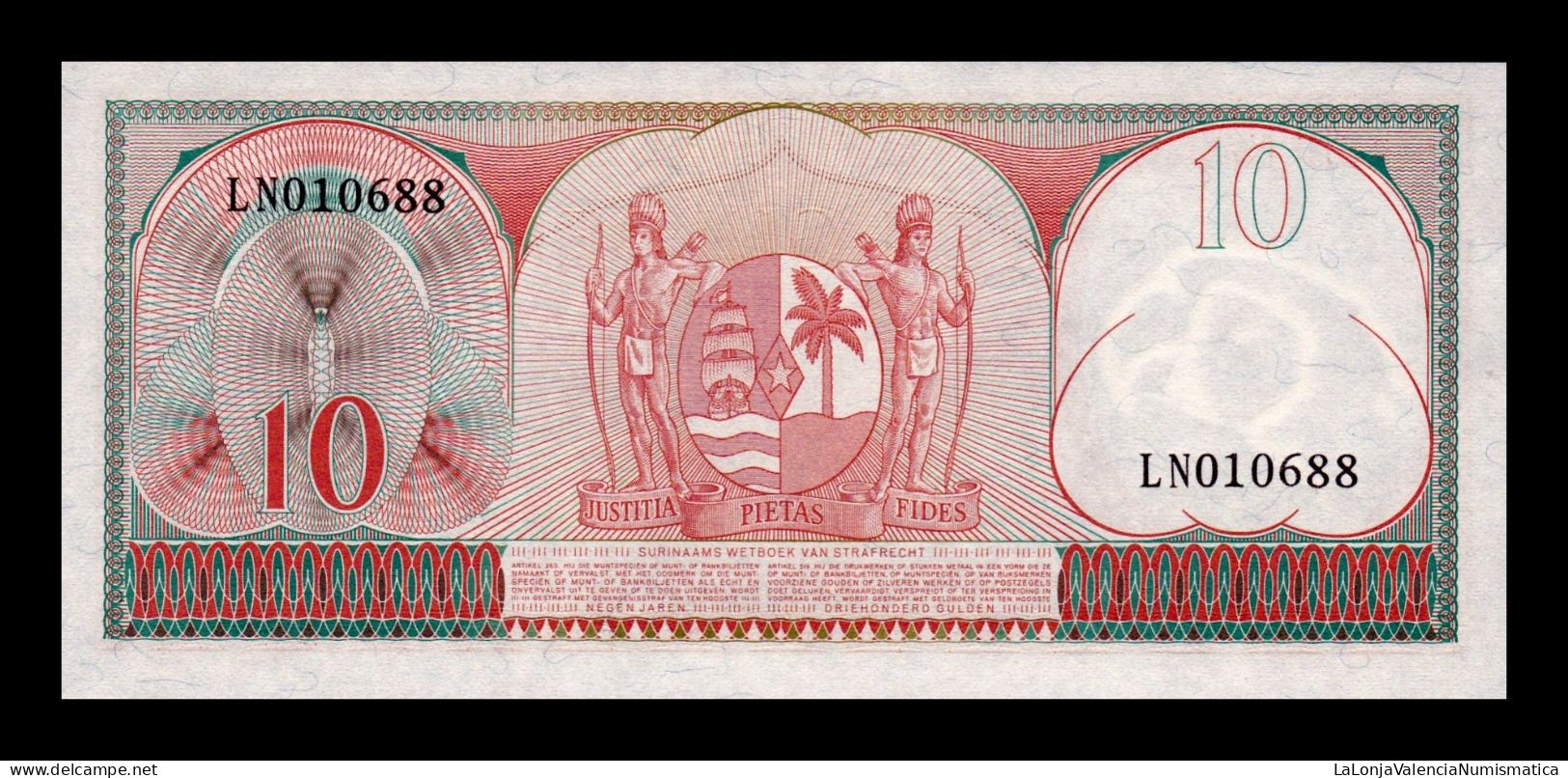 Surinam Suriname 10 Gulden 1963 Pick 121b Sc Unc - Surinam