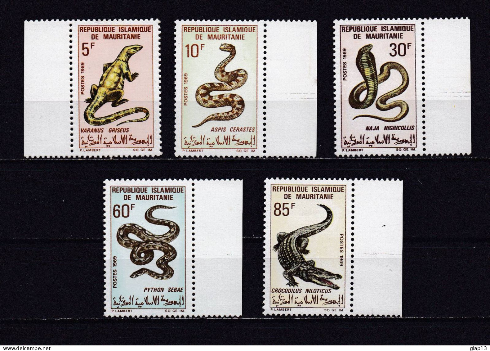 MAURITANIE 1969 TIMBRE N°263/67 NEUF** REPTILES - Mauretanien (1960-...)