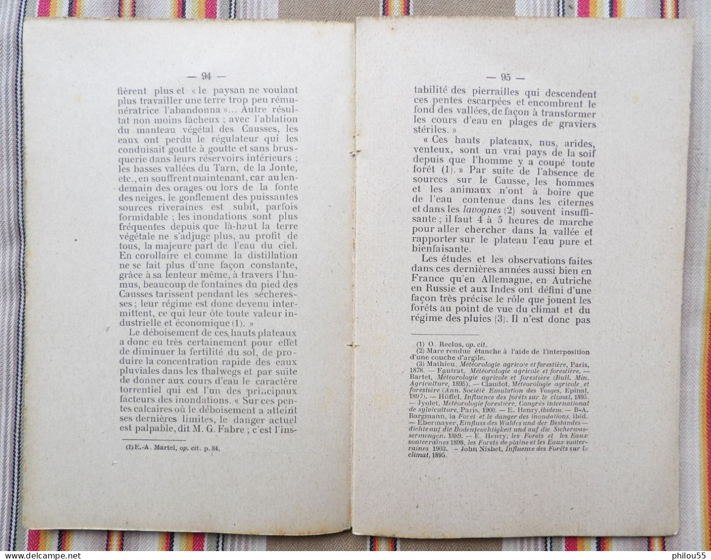 12 AVEYRON 1905 Regime des Cours d'Eau du Departement et Question de Reboisement par P. BUFFAULT