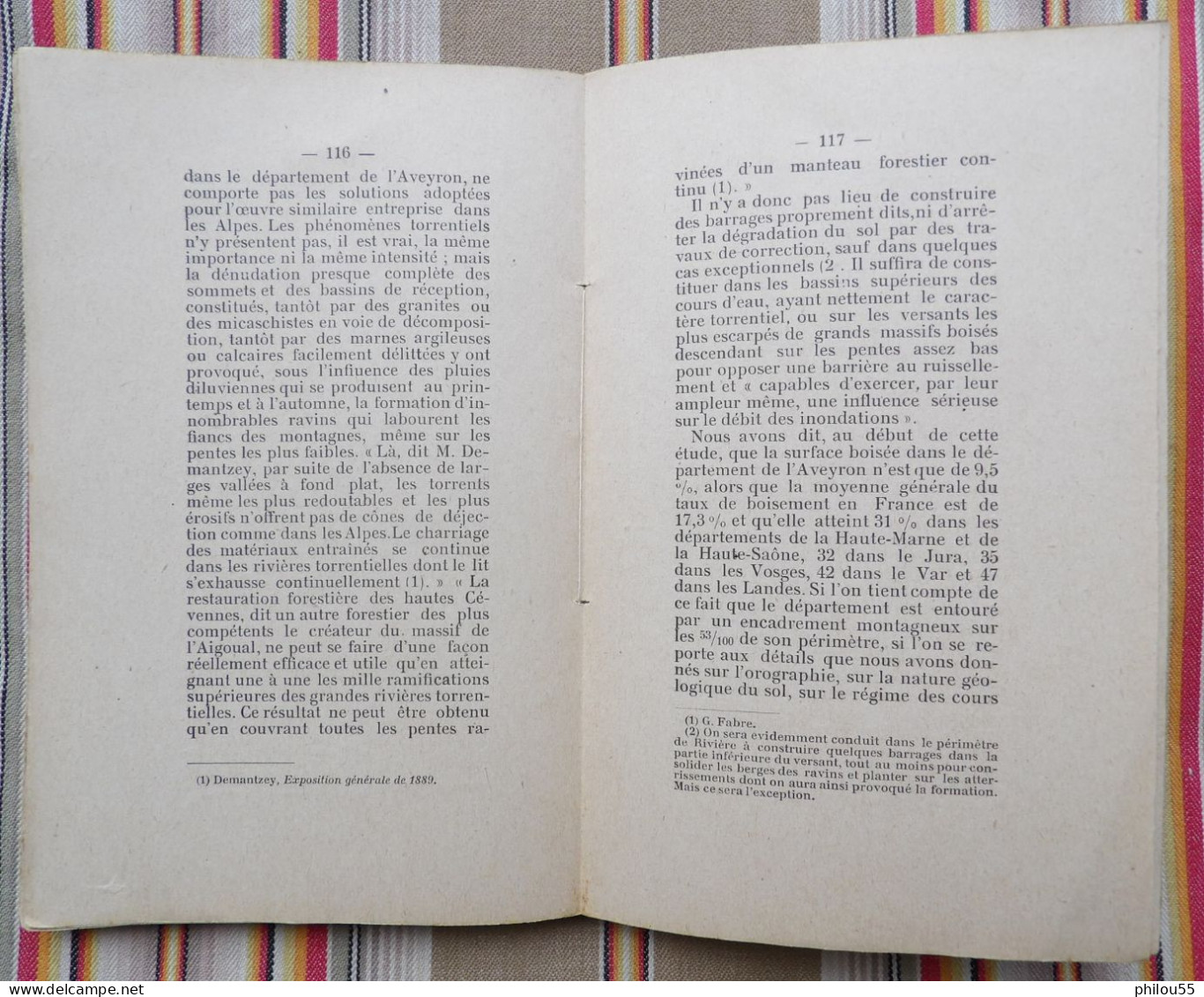 12 AVEYRON 1905 Regime des Cours d'Eau du Departement et Question de Reboisement par P. BUFFAULT