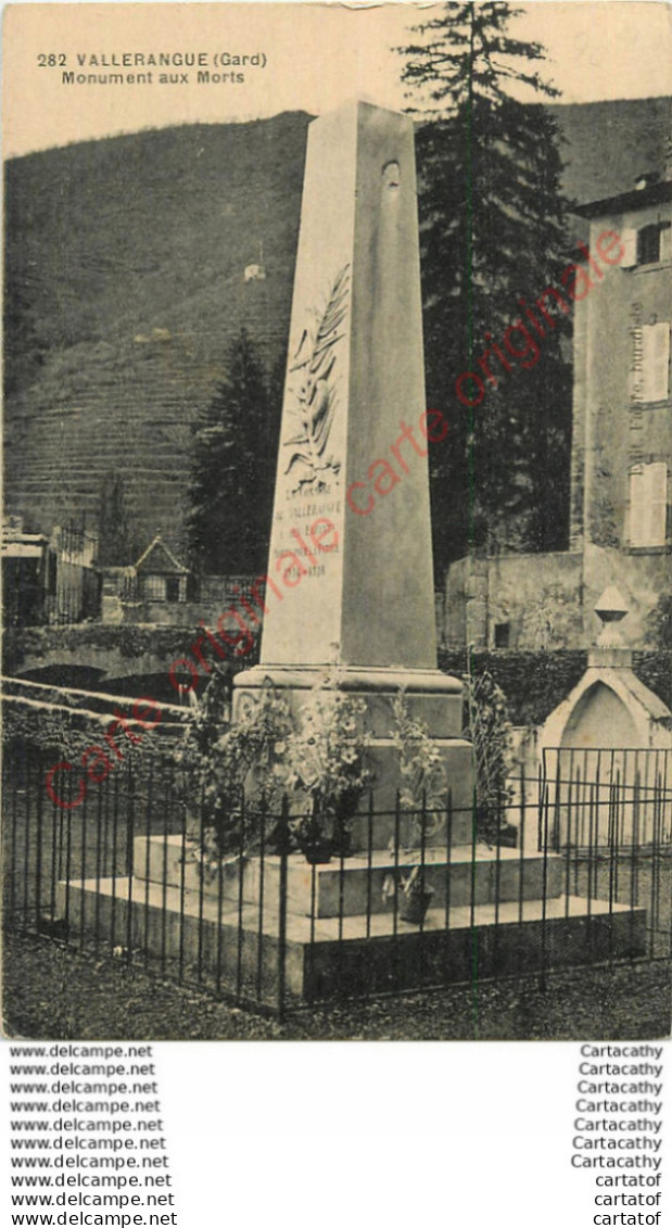 30. Carte Fautée : VALLERANGUE ( VALLERAUGUE ) .  Monument Aux Morts . - Valleraugue