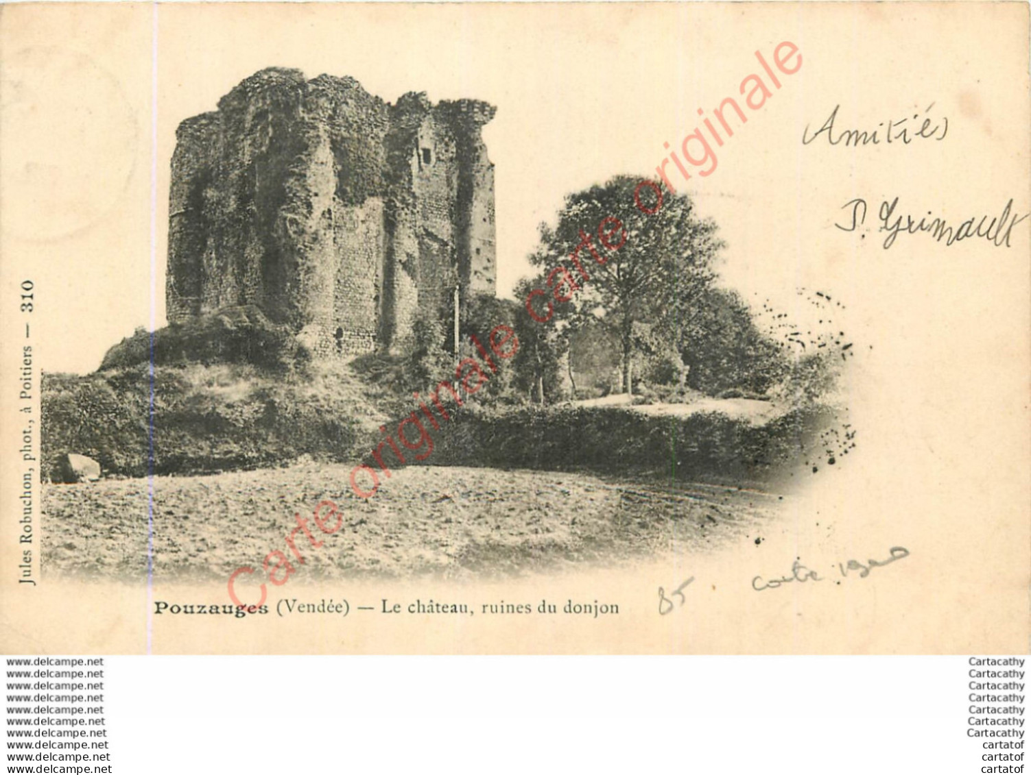 85.  POUZAUGES .  Le Château . Ruines Du Donjon . - Pouzauges